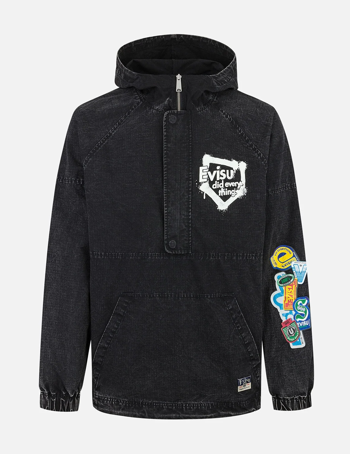 Graffiti Logo Relax Fit Half-Zip Hood Jacket - 1