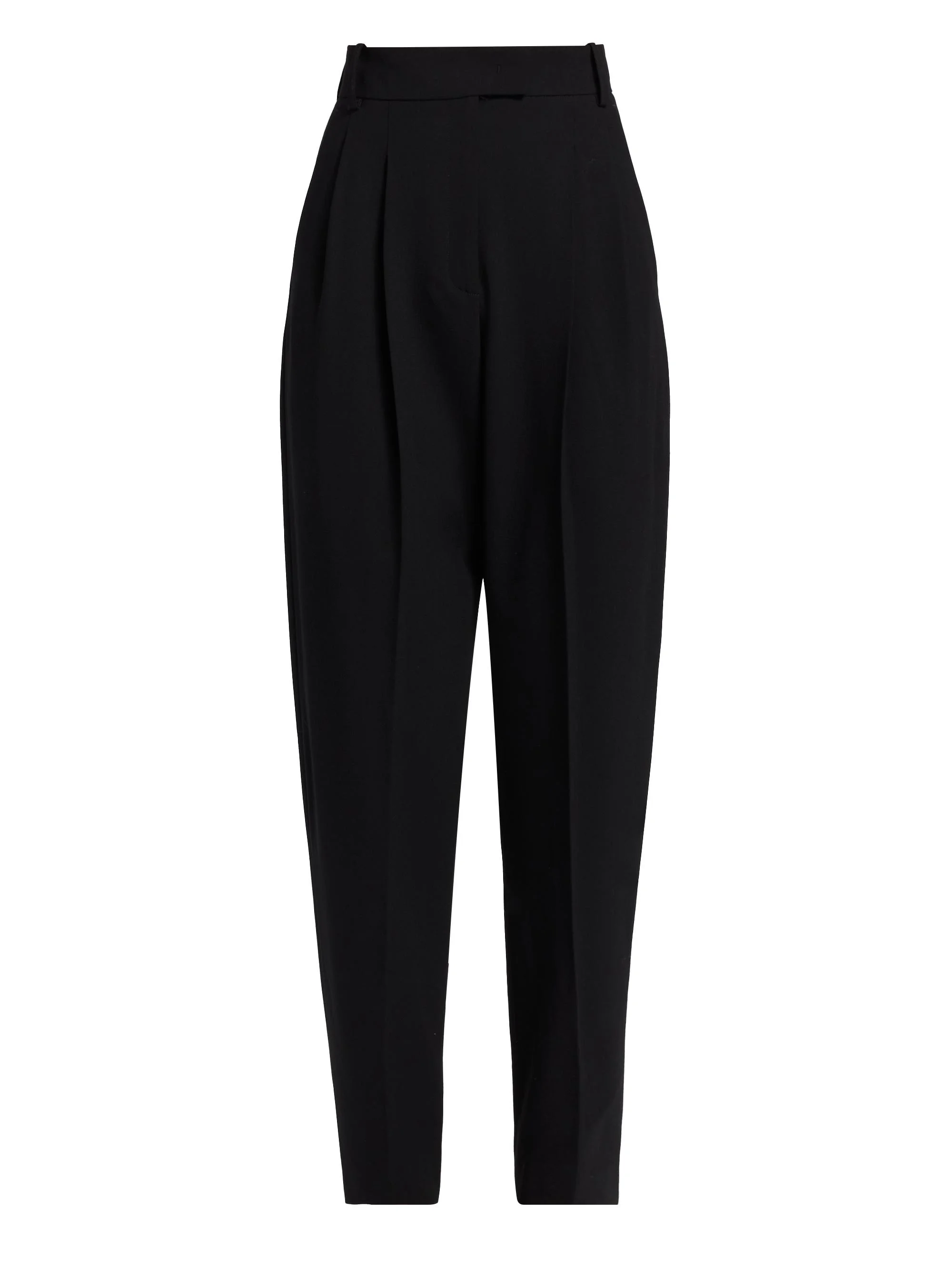 Women's Dru Stretch Virgin Wool Tapered Trousers - Black - 1