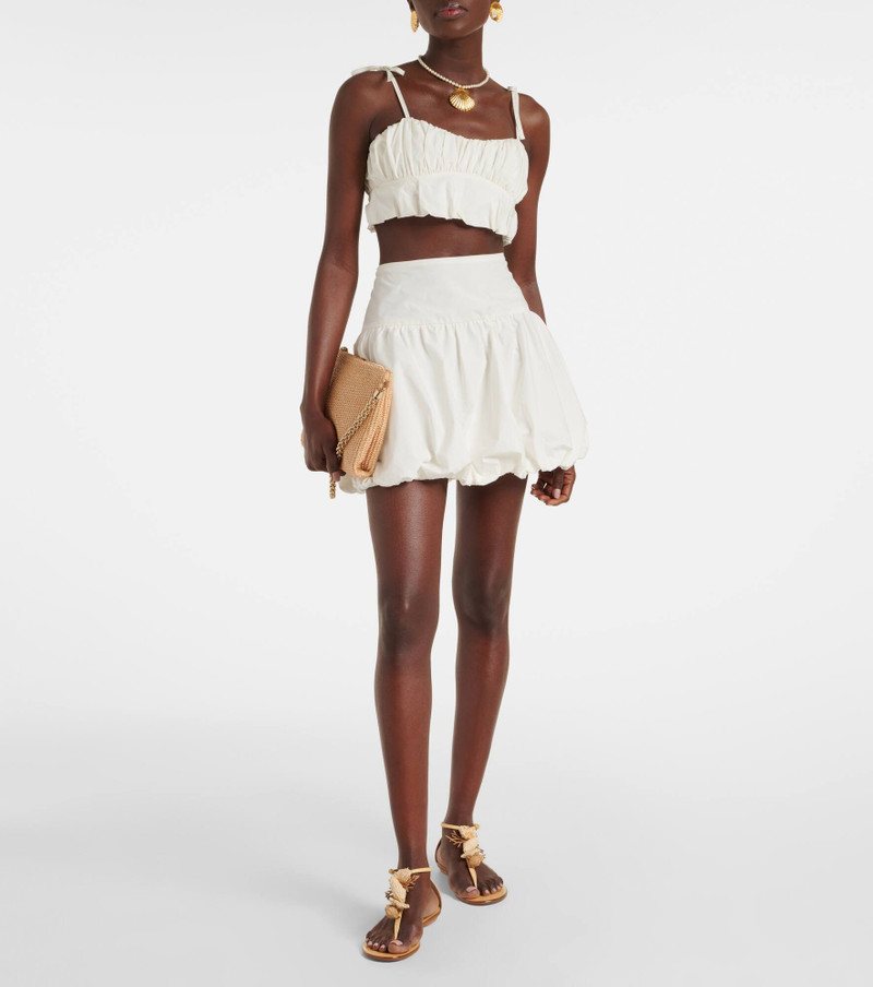FAITHFULL Gathered cotton poplin miniskirt outlook