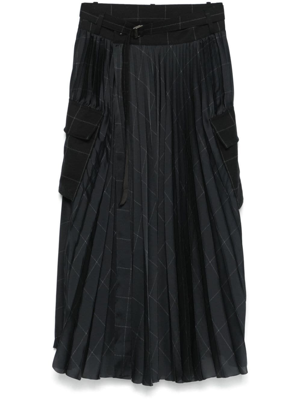 Sacai Women Windowpane Skirt - 4