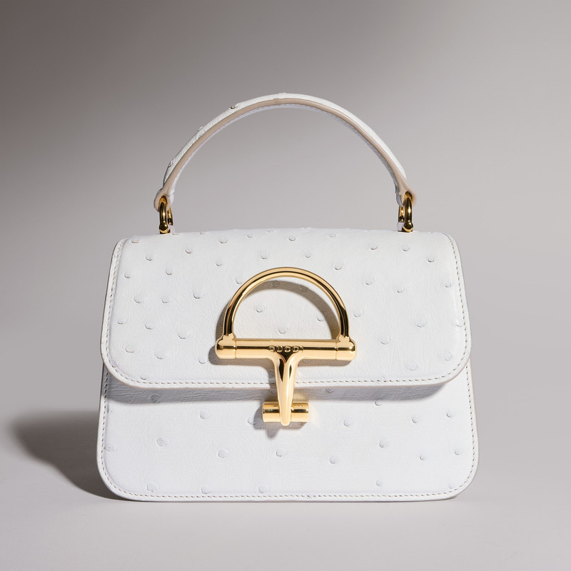 Gucci Siena ostrich small top handle bag 1