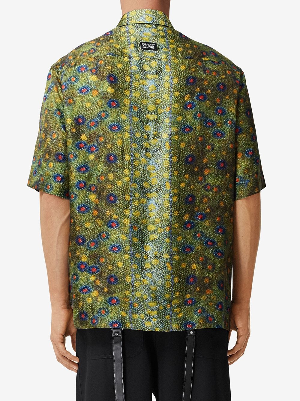 fish scale-print appliqué shirt - 4