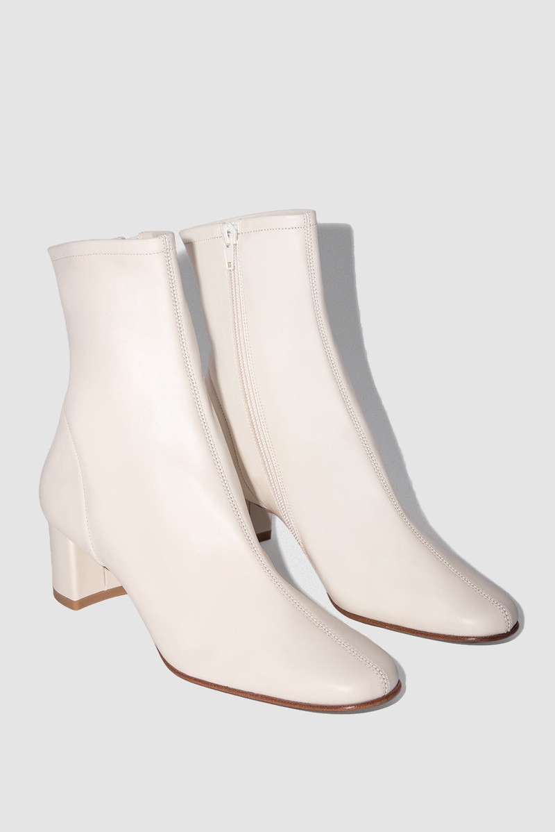 BY FAR Sofia White Leather Ankle Boot outlook