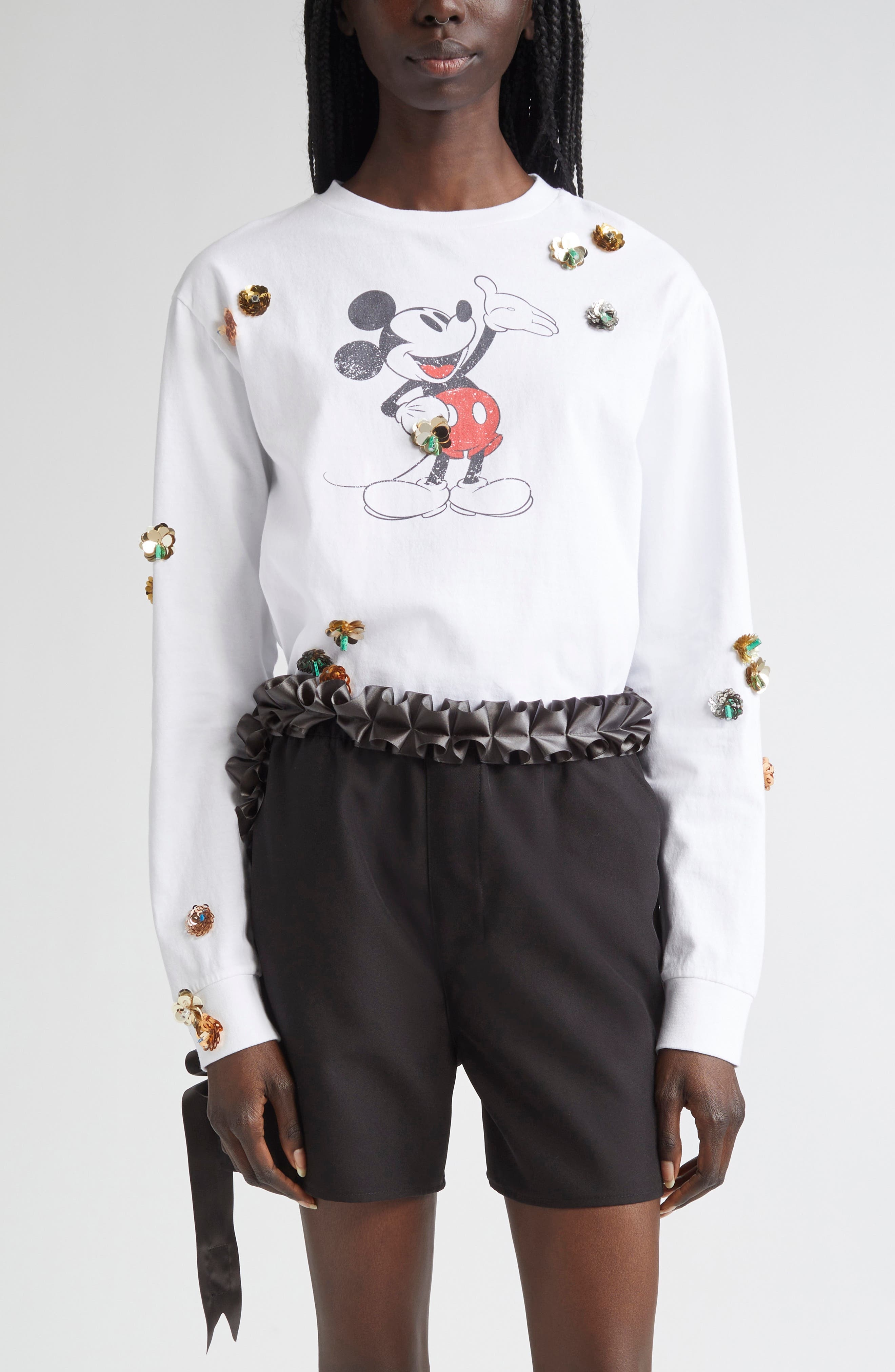 Coperni x Disney Mickey Mouse Appliqué Graphic T-Shirt in White at Nordstrom - 1
