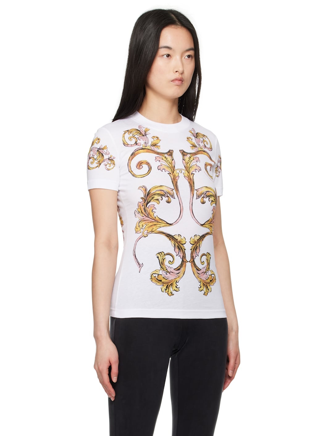 White Outline Barocco T-shirt - 2