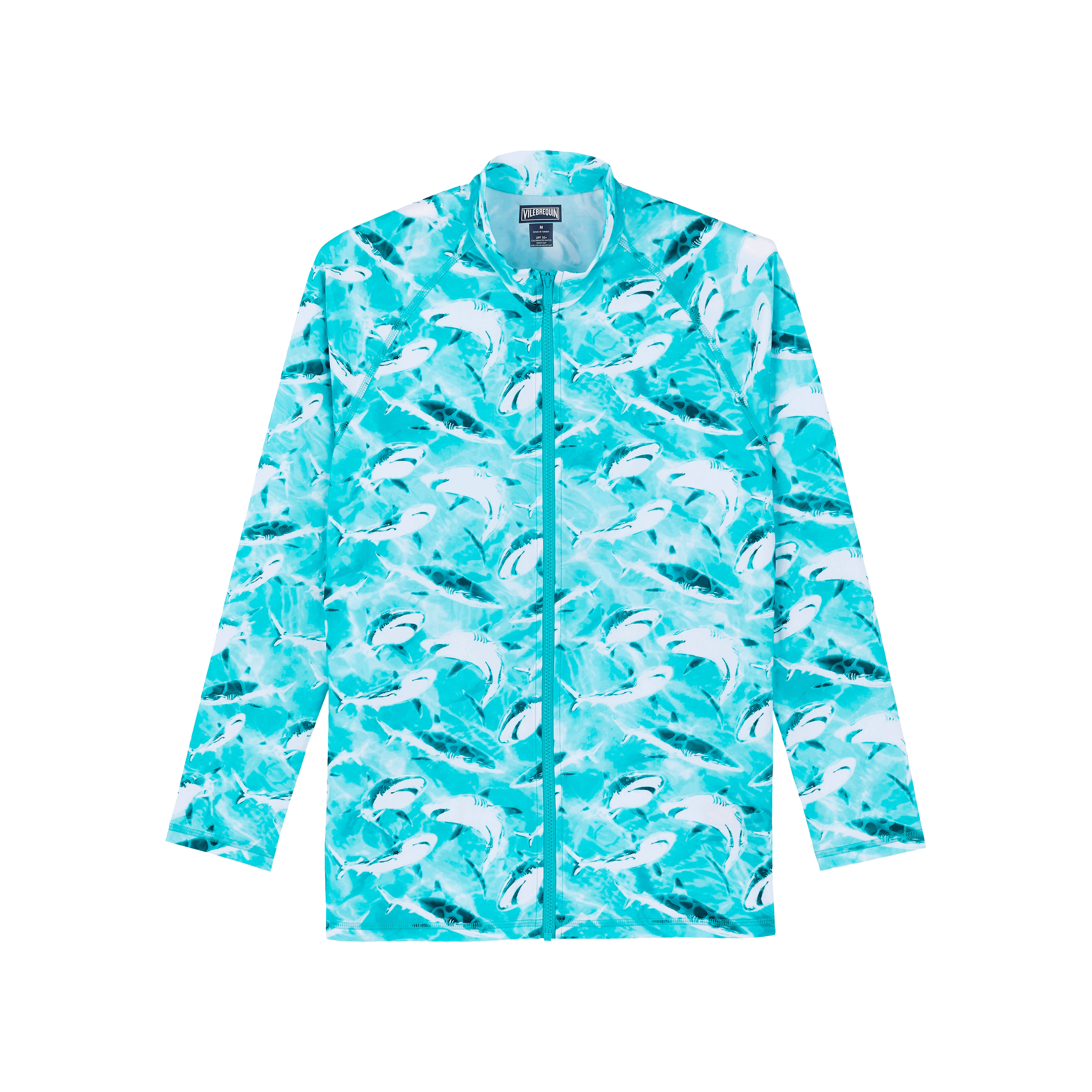 Men Zipped Long Sleeves Rashguard Requins - 1