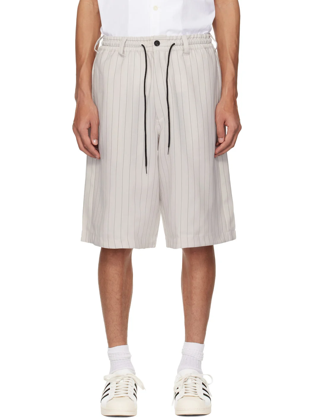 Gray Pinstripe Sport Uniform Shorts - 1