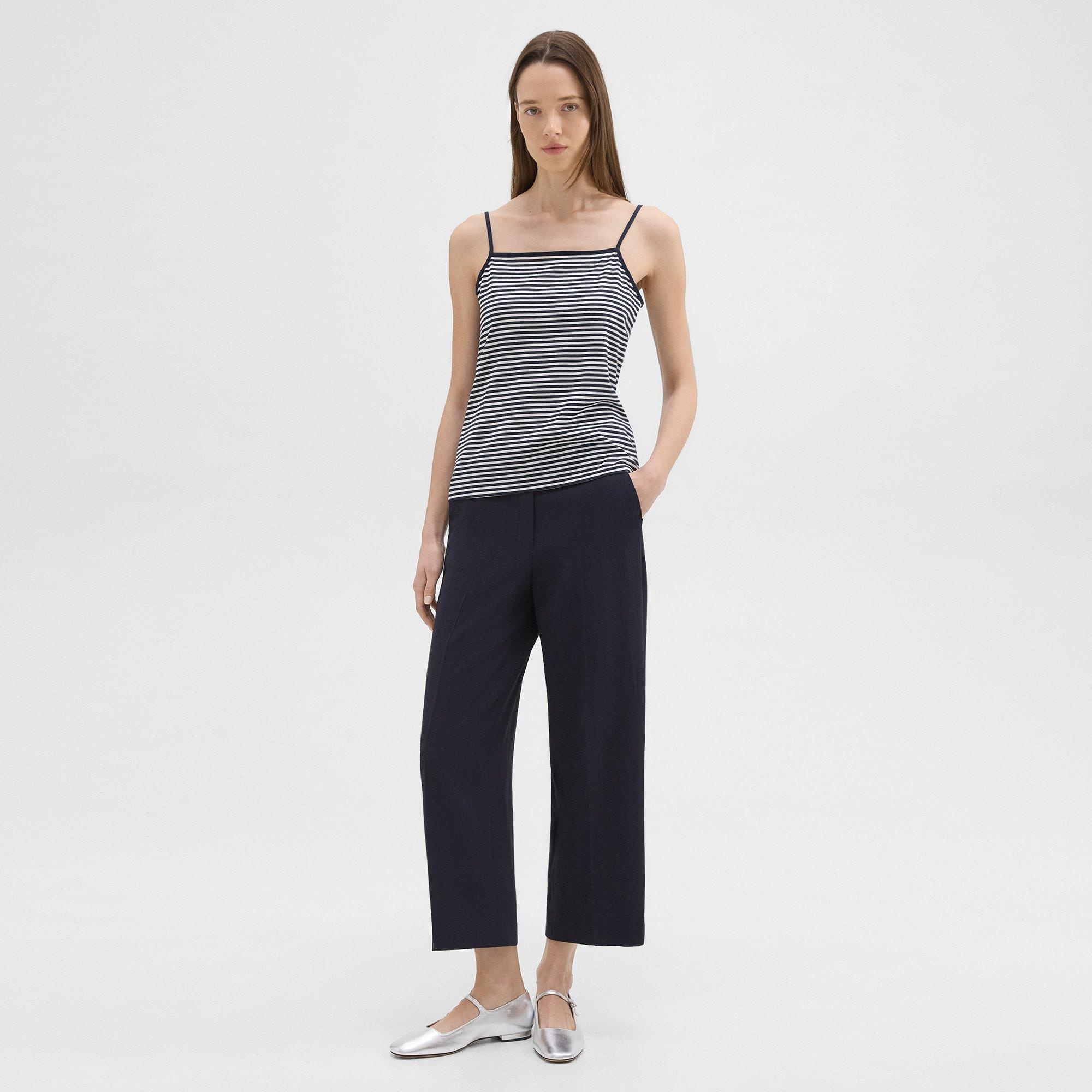Square Neck Tank in Striped Pima Cotton - 6