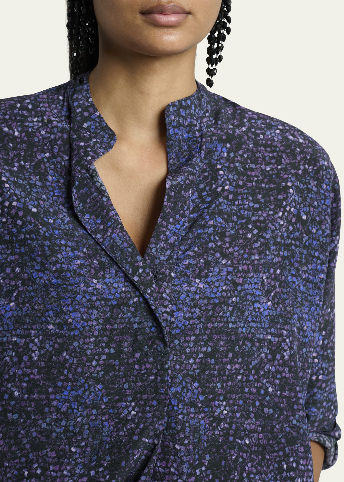 Sima Mosaic Stretch Silk Top - 5