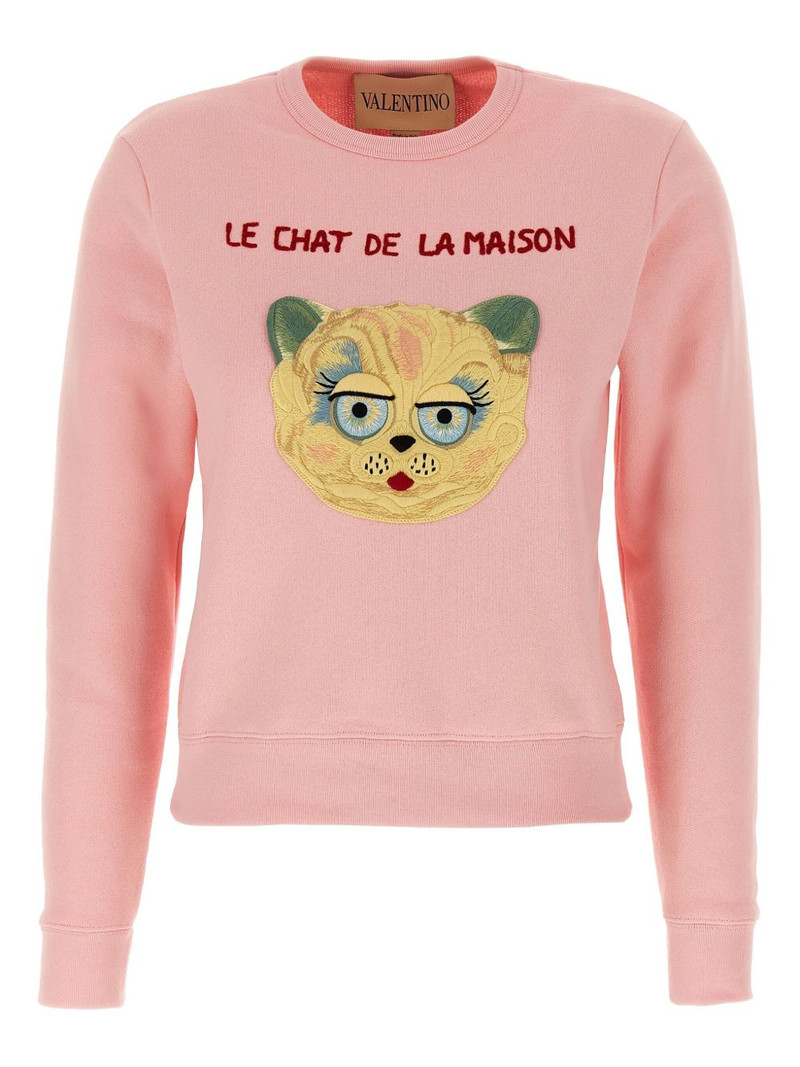 cat-embroidered sweatshirt 1