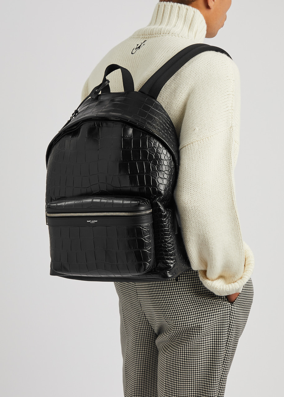 City crocodile-effect leather backpack - 5