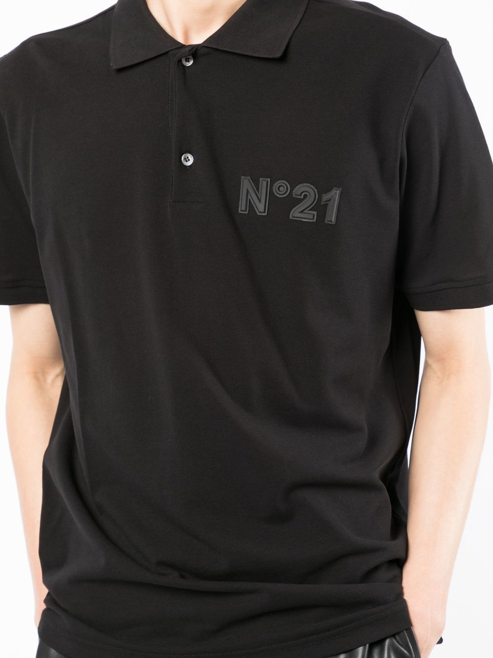 logo-patch polo shirt - 5