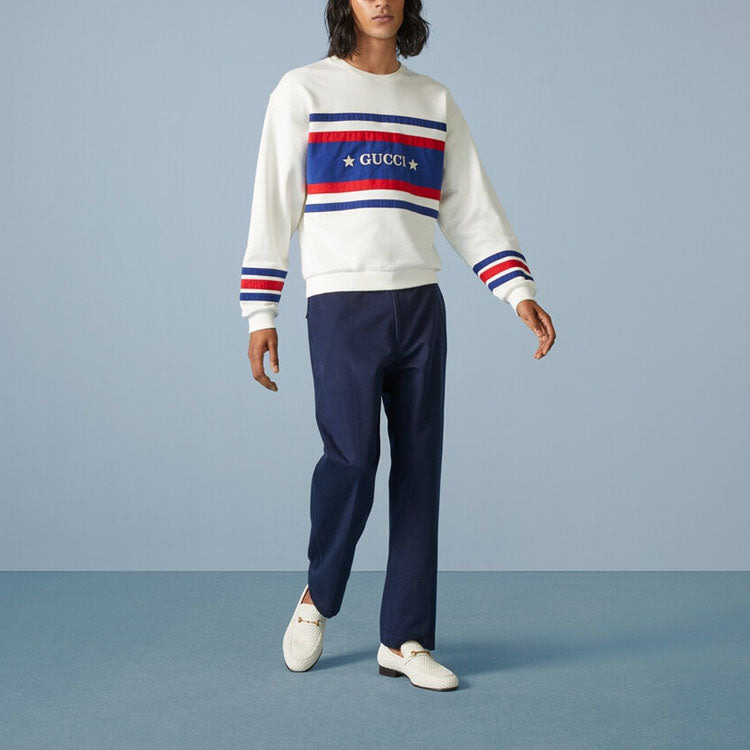 Gucci Cotton Jersey Sweatshirt With Embroidery 'Off White' 746988-XJFK1-9088 - 2
