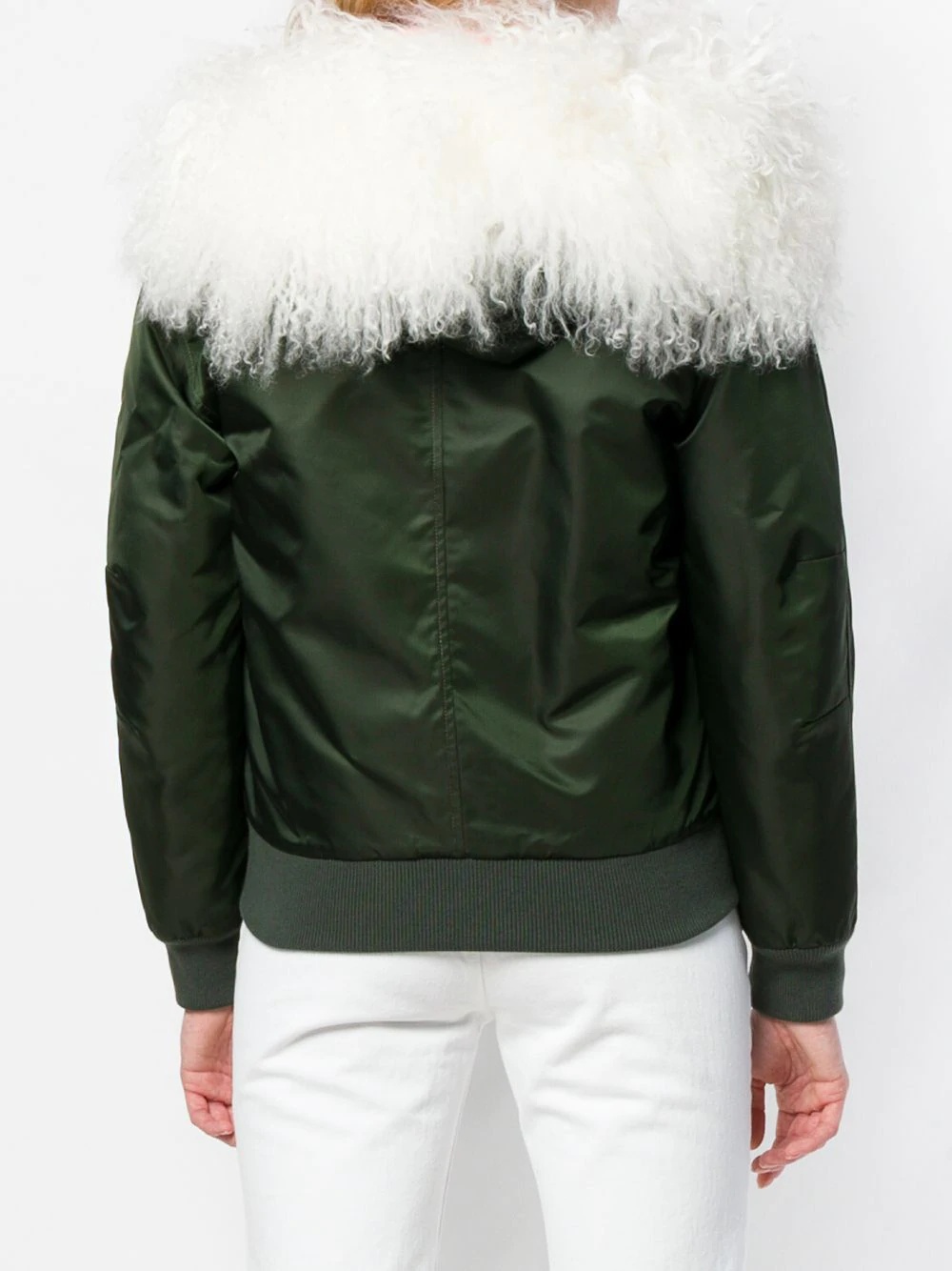 customisable bomber with fur collar - 4