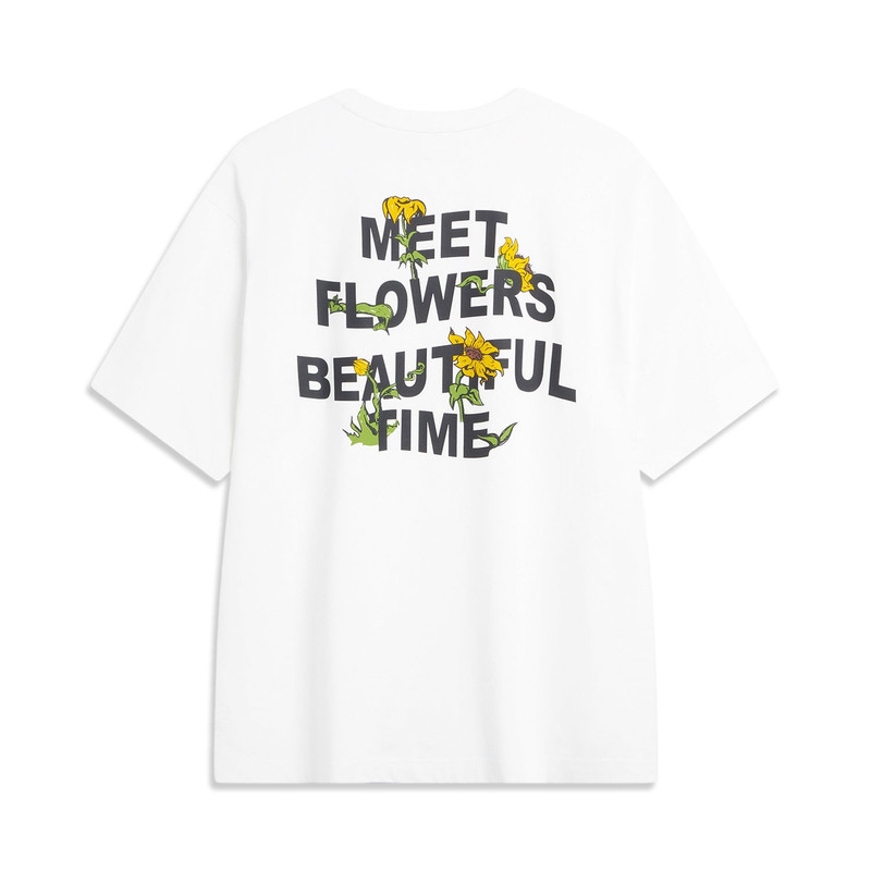 Li-Ning Li-Ning Floral Graphic T-shirt 'White' AHSU687-1 outlook