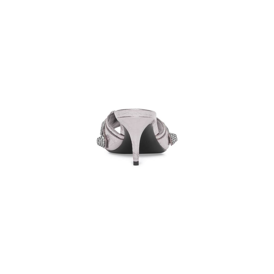 Women's Cagole 70mm Sandal With Rhinestones in Dark Silver - 4