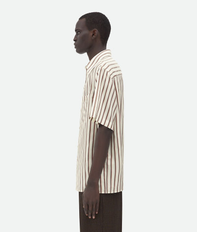 Bottega Veneta Short-Sleeved Silk Bicolor Striped Shirt outlook