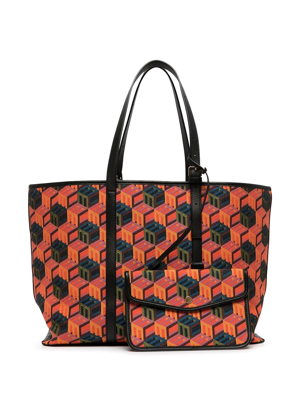 cubic-monogram jacquard tote bag - 6