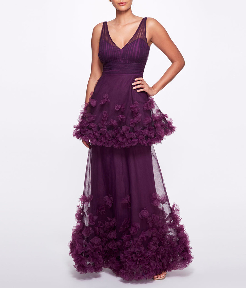 TEXTURED TIERED GOWN 1