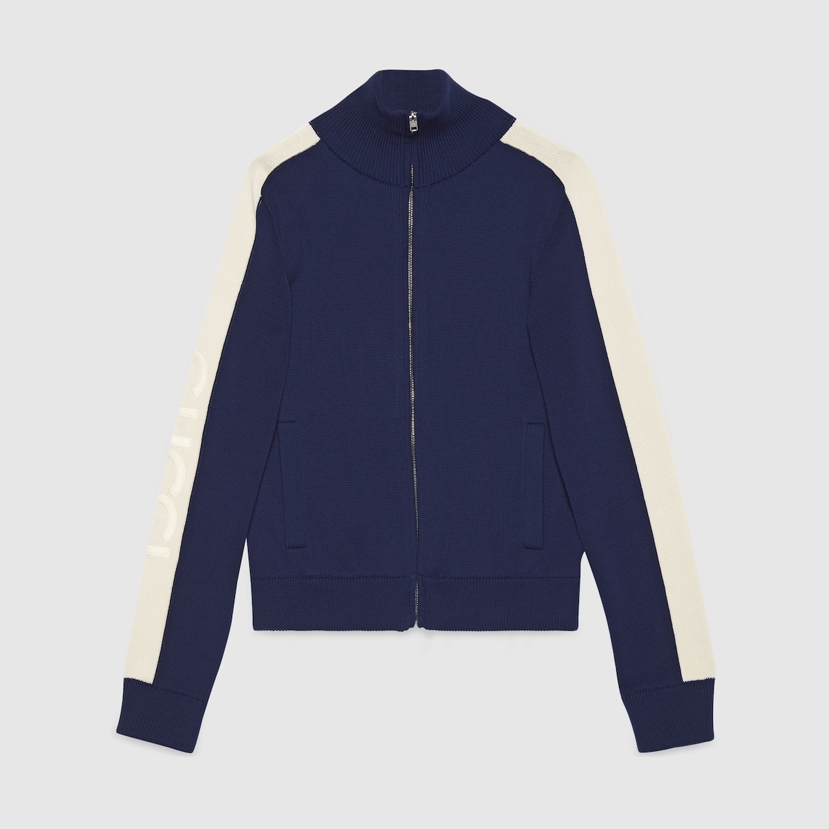 Cotton knit zip bomber jacket - 1