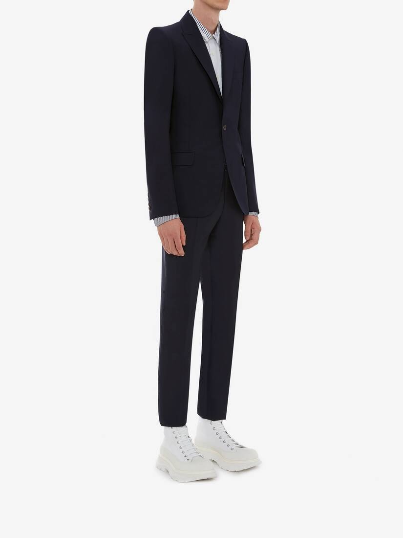 Wool Mohair Pants in Navy - 3