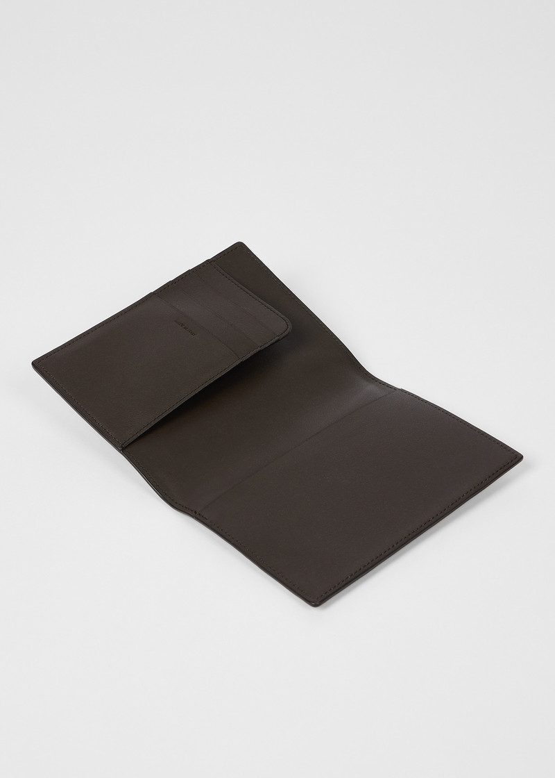 Brown 'Painted Stripe' Leather Passport Cover 5