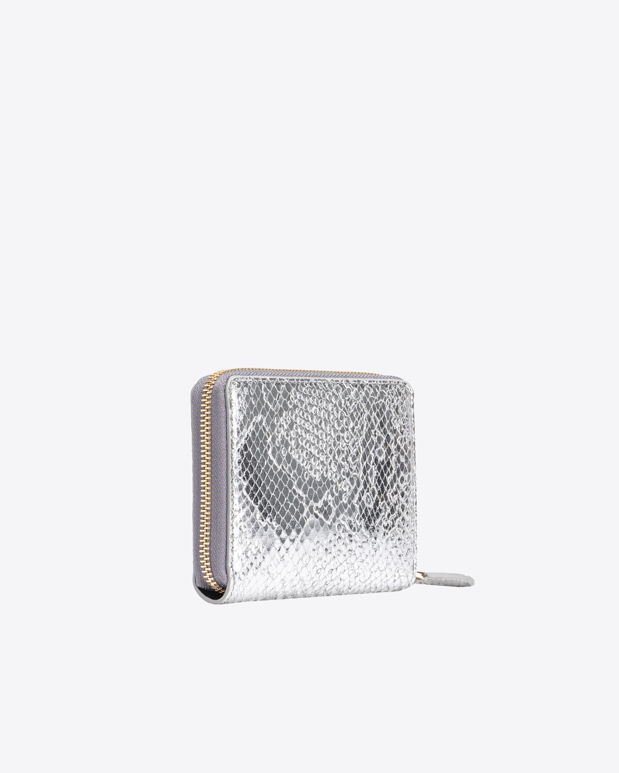 PINKO GALLERIA SQUARE ZIP-AROUND WALLET IN PUNCHED REPTILE SKIN - 2