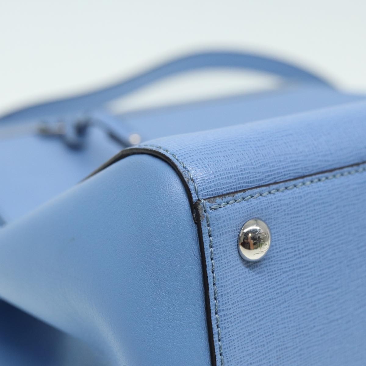 FENDI Hand Bag Leather Blue - 15