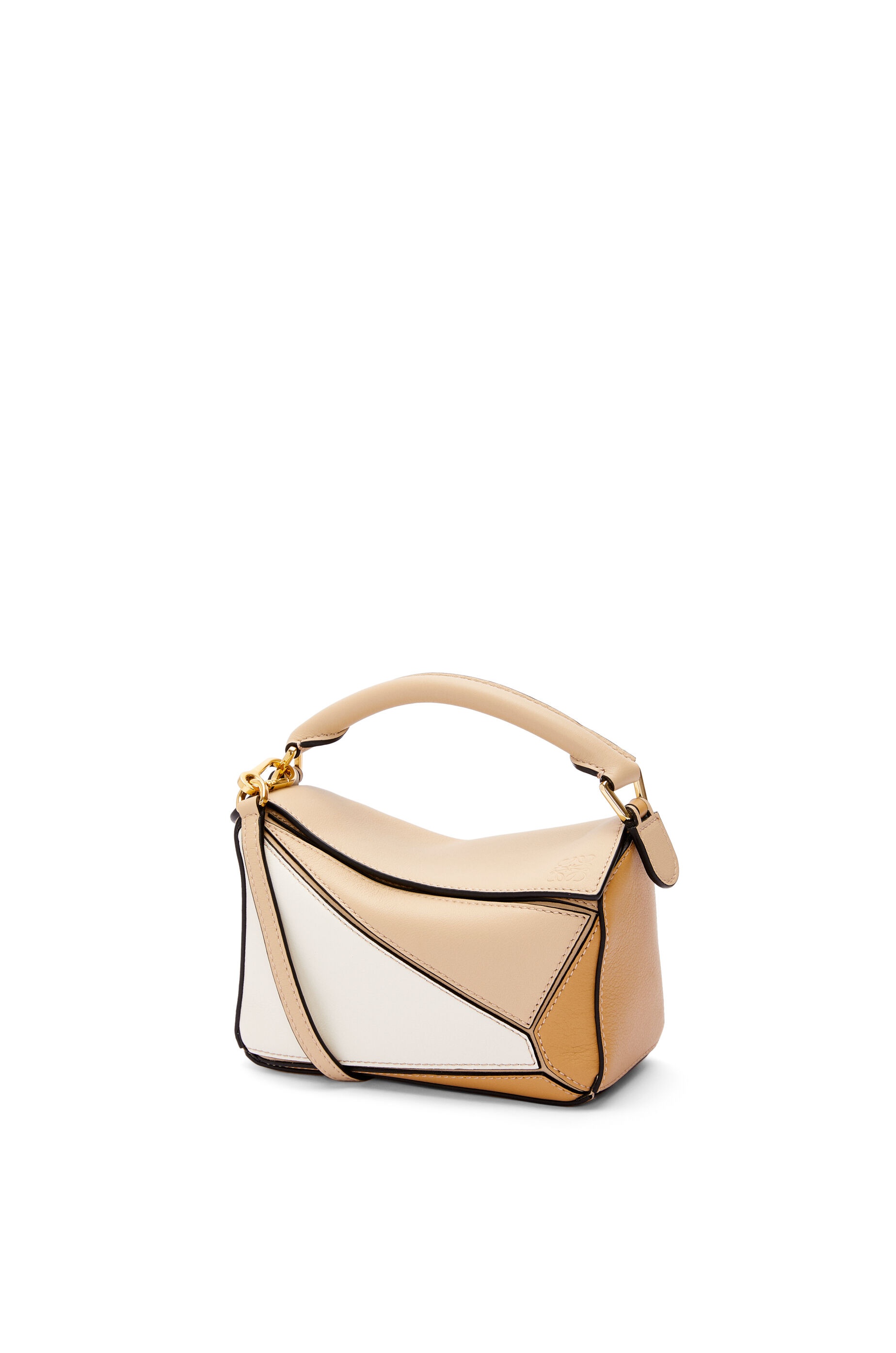 Shop LOEWE PUZZLE Mini Puzzle bag in classic calfskin (A510U95X34