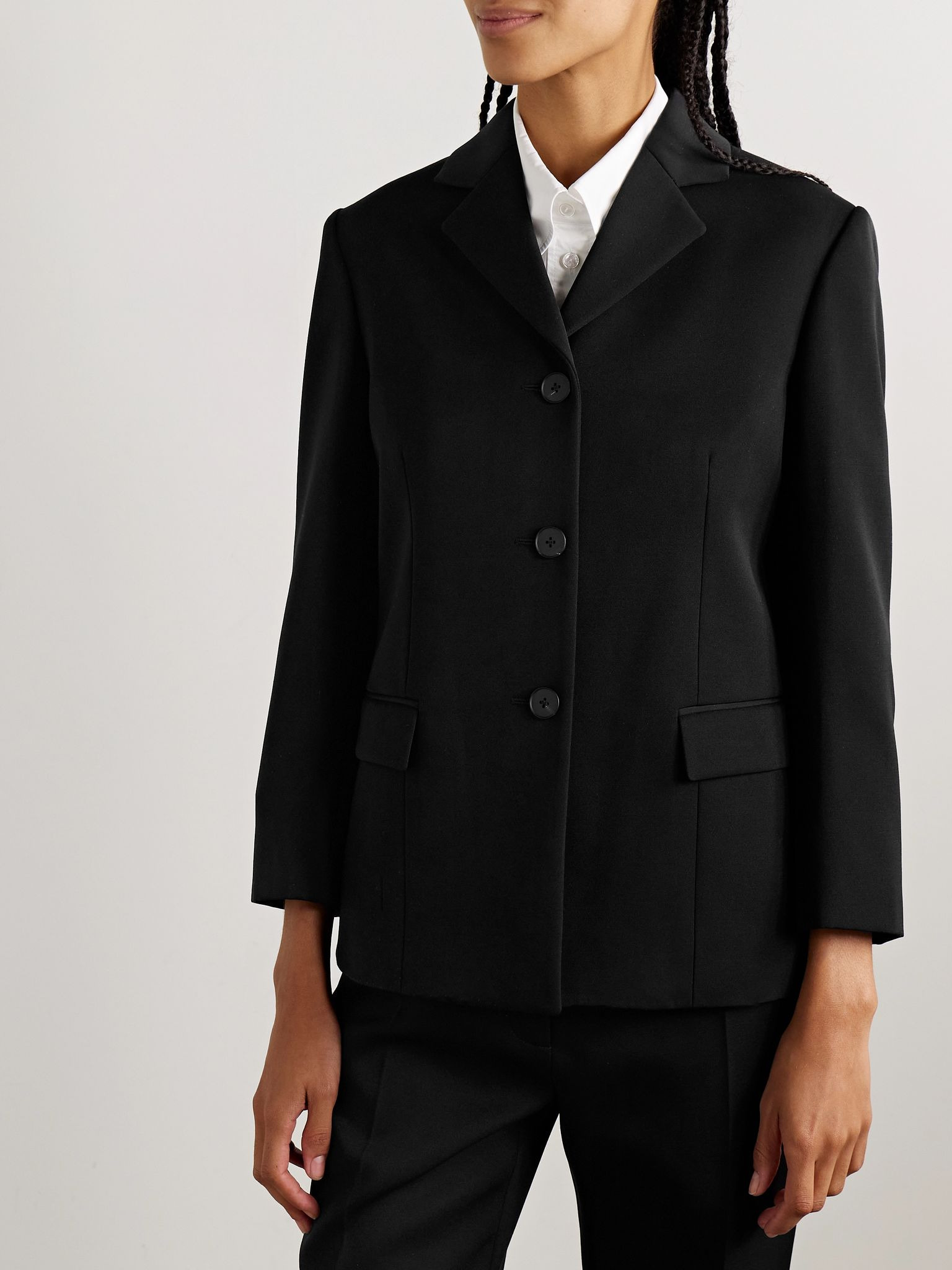 Eudora wool-gabardine blazer Black - 3