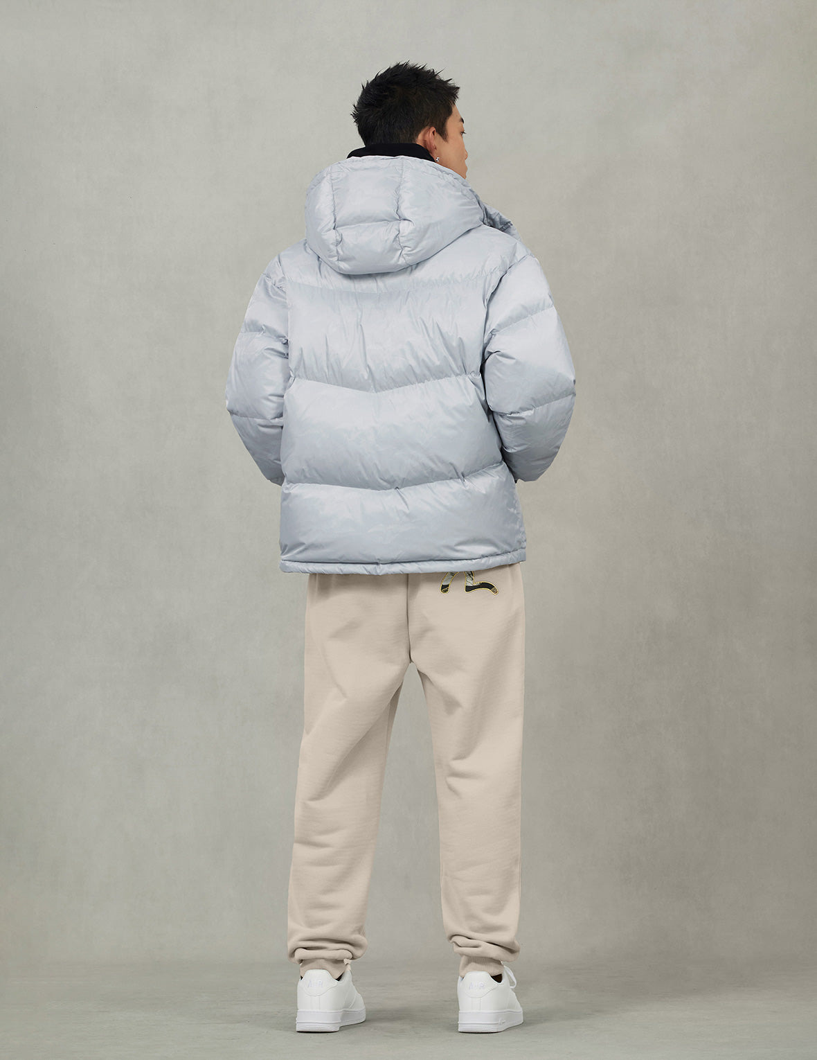 Allover Seagull Crane Jacquard Regular Fit Down Jacket - 5
