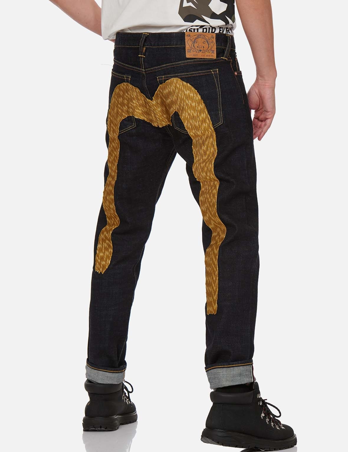 MULTICOLOR BRUSHSTROKE DAICOCK EMBROIDERY CARROT FIT JEANS #2017 - 3