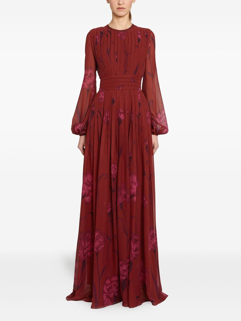 GIAMBATTISTA VALLI pleated floral-print maxi dress outlook
