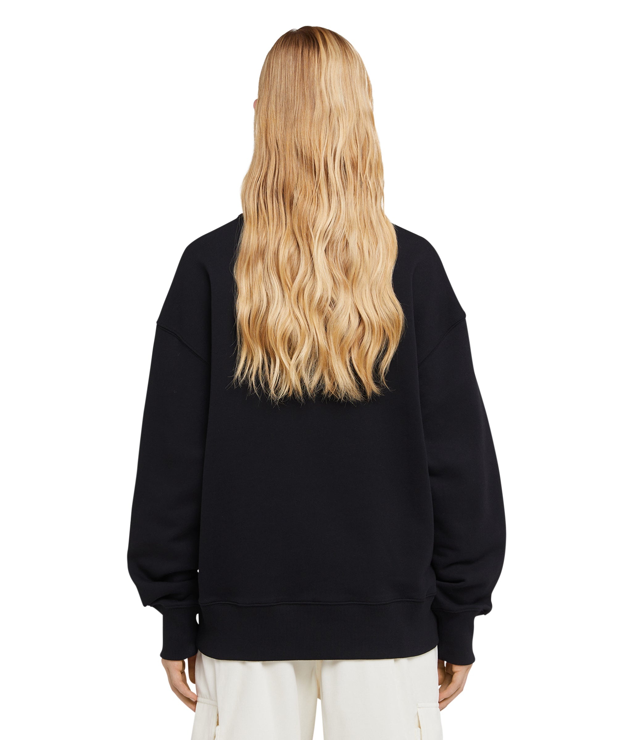 Cotton crewneck sweater wth MSGM brushstroke logo positioned at the neck - 7