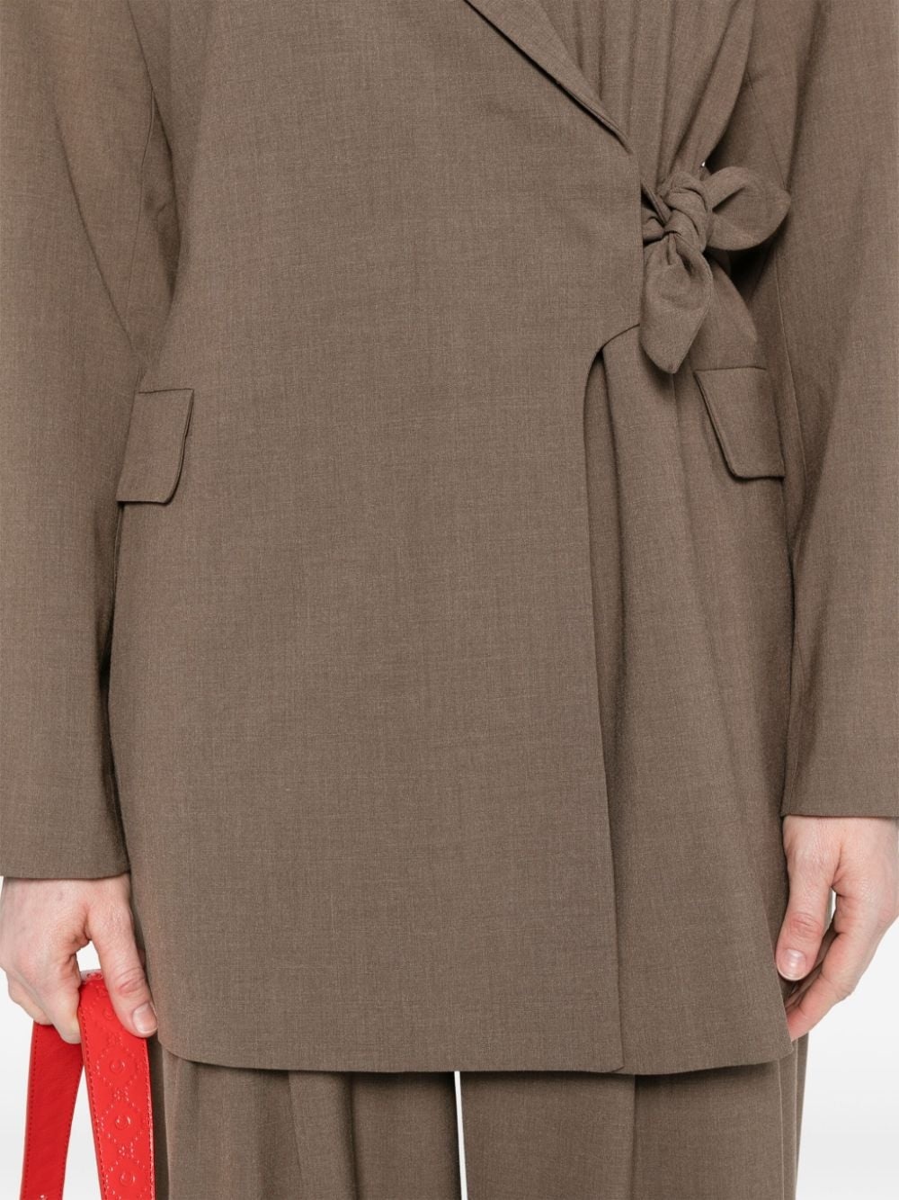 knot-belt wrap blazer - 5