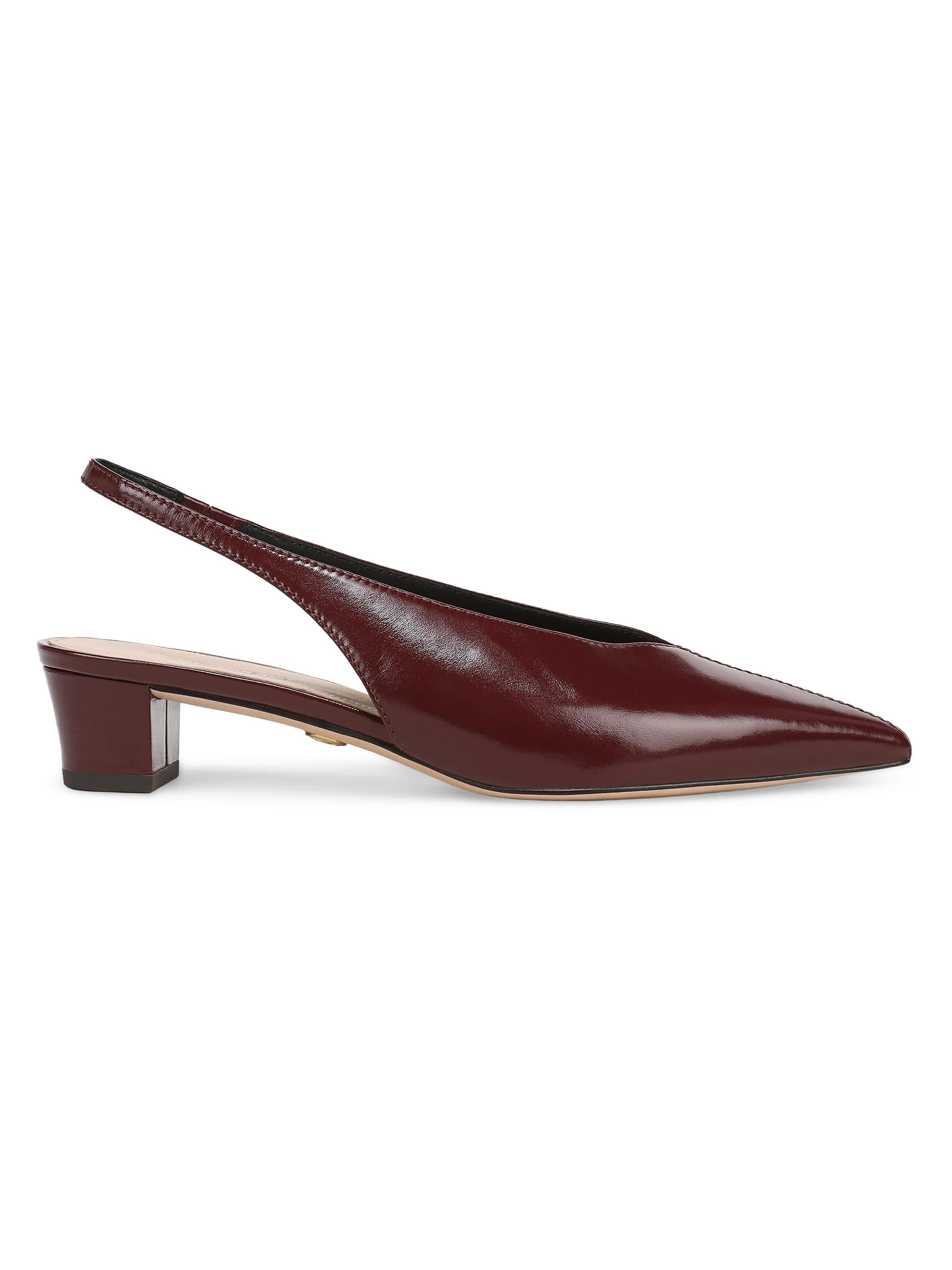 Women's Pamela 35MM Leather Slingback Pumps - Burgundy - 1