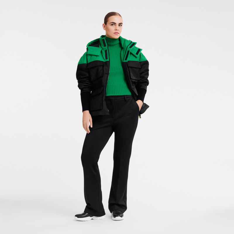 Longchamp Short parka Green - Technical canvas outlook
