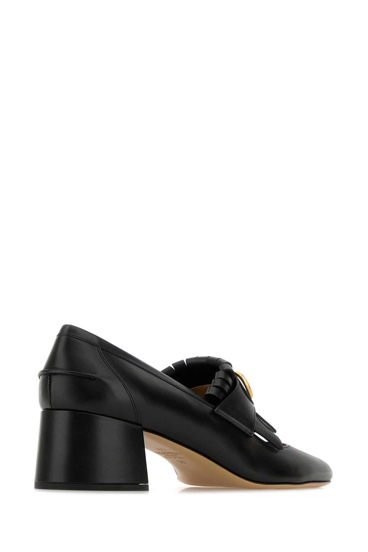 Black leather VLogo pumps - 3