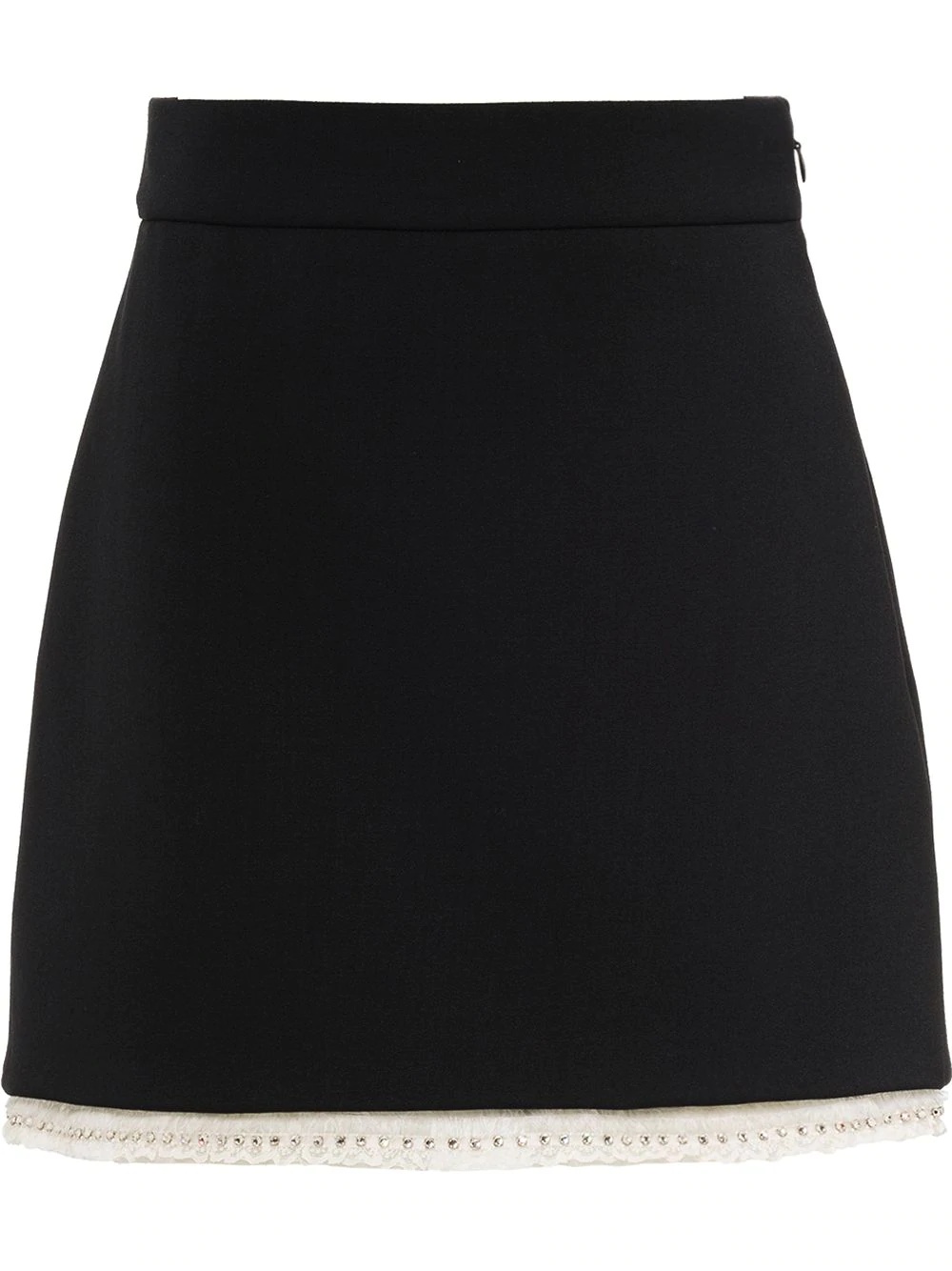 crystal-embellished wool skirt - 1