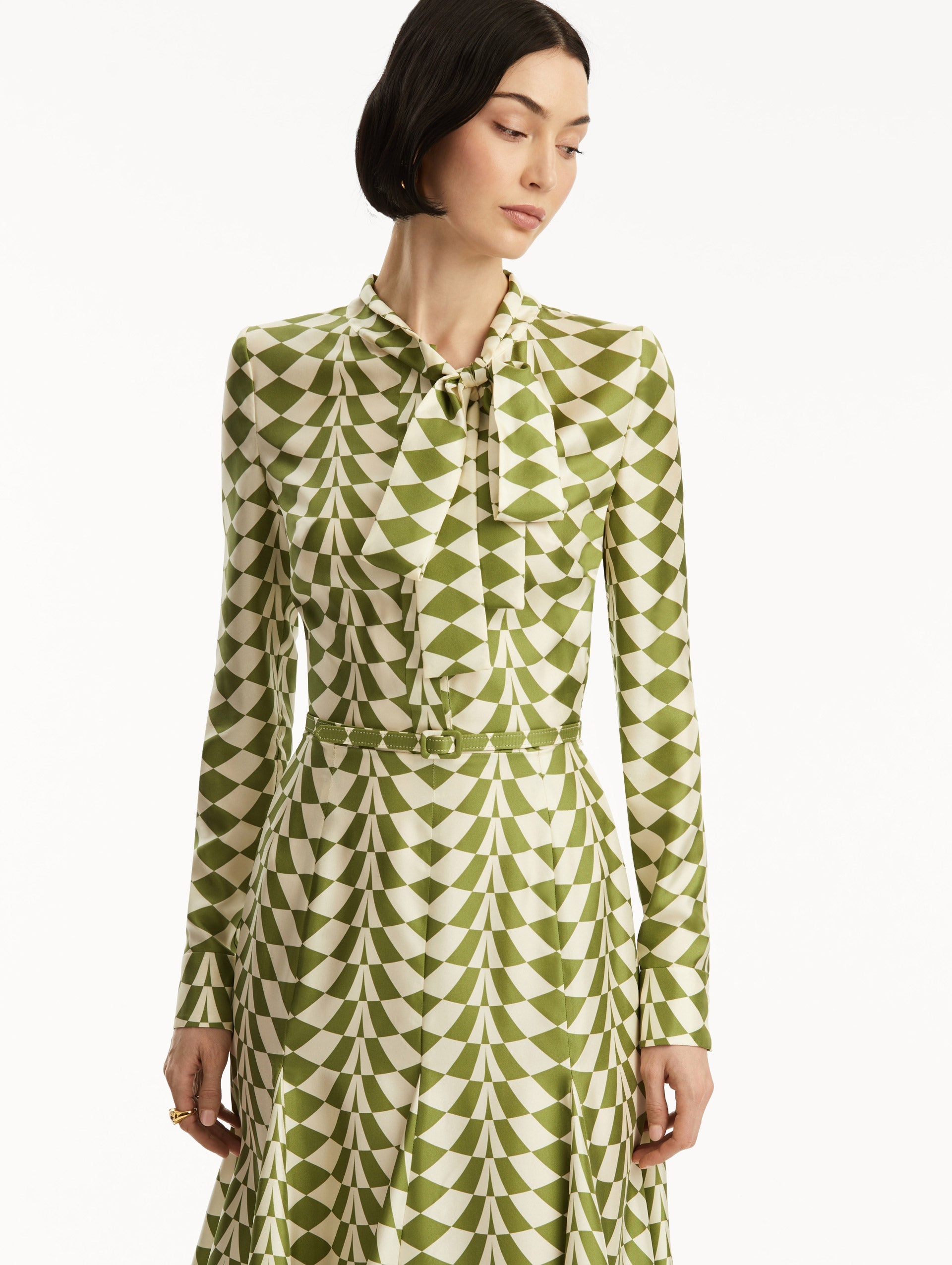 GEO SILK TWILL SHIRT DRESS - 5