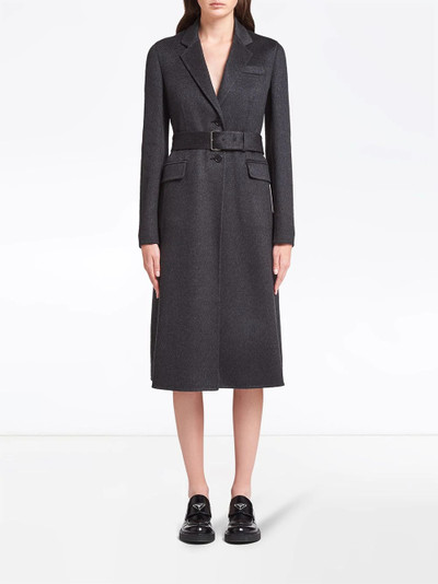 Prada single-breasted belted coat outlook