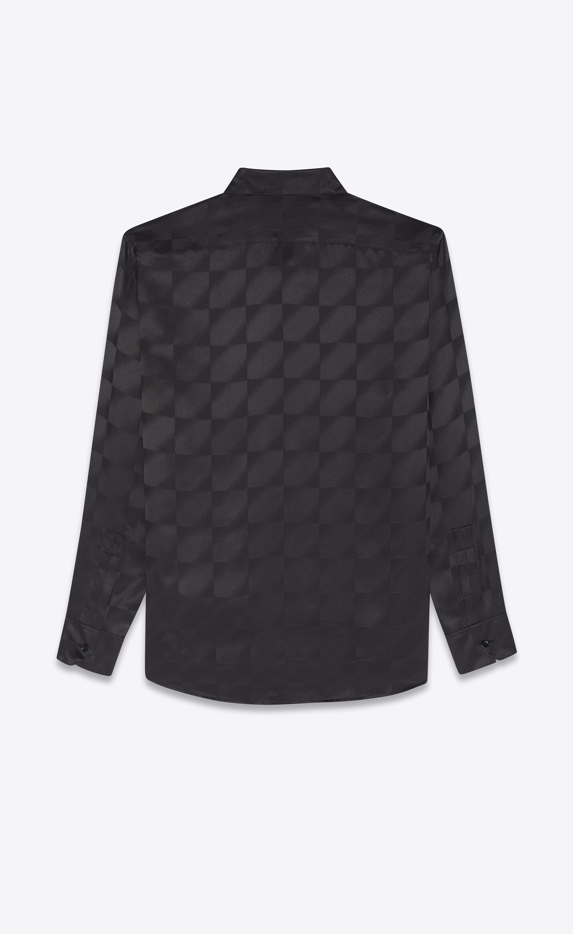 yves collar classic shirt in matte and shiny silk - 2