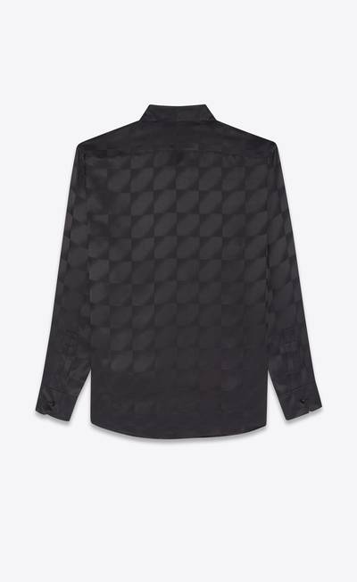 SAINT LAURENT yves collar classic shirt in matte and shiny silk outlook