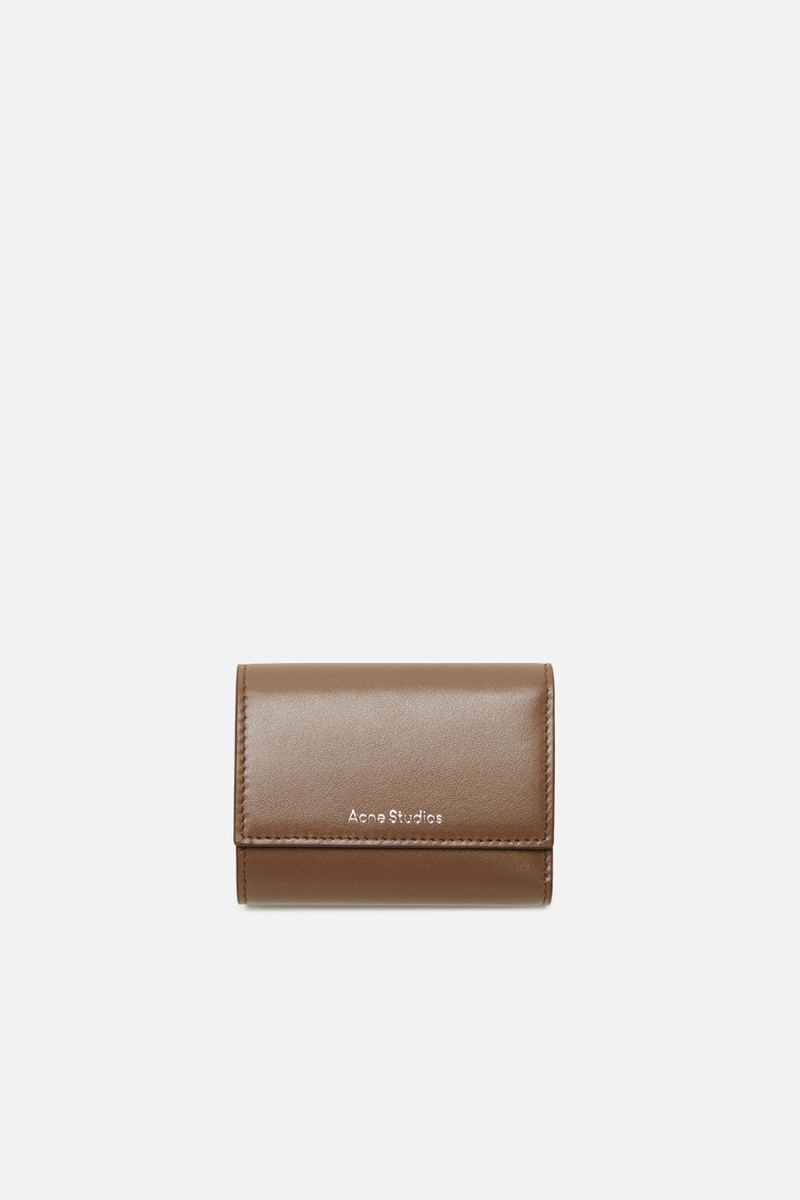 Trifold leather wallet - Camel brown 1