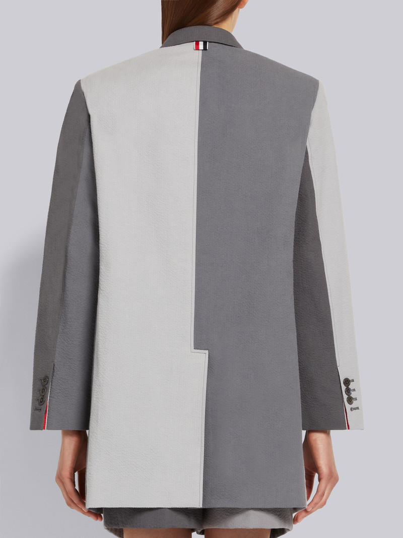 Silver Fun-Mix Seersucker Oversized Sack Sport Coat 3