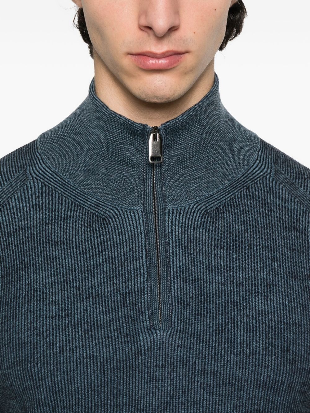 ribbed zip-neck sweater - 5