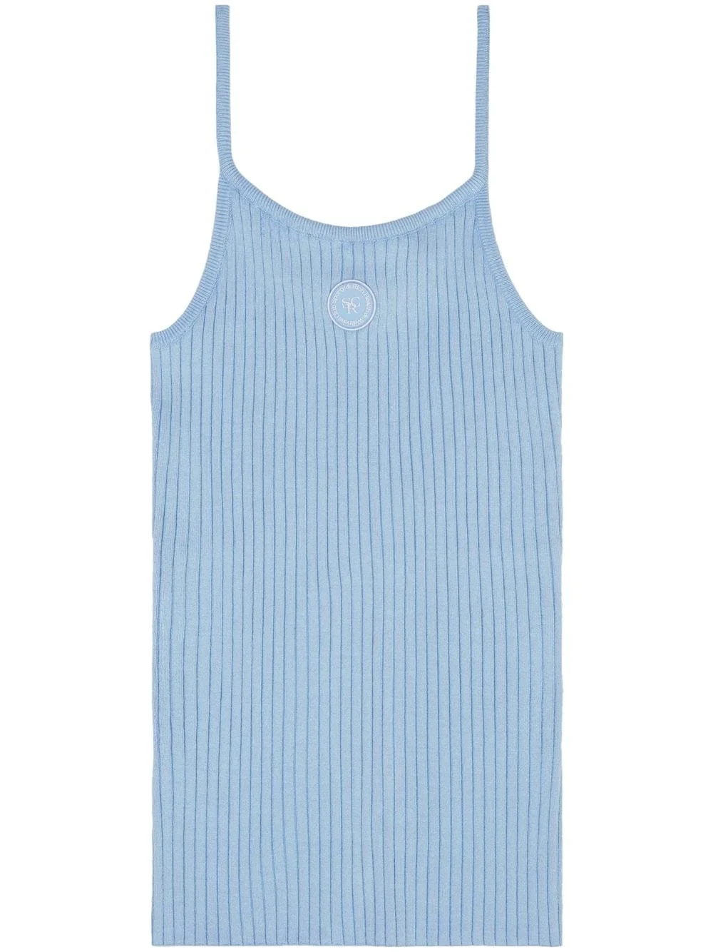 logo-patch ribbed tank top - 1