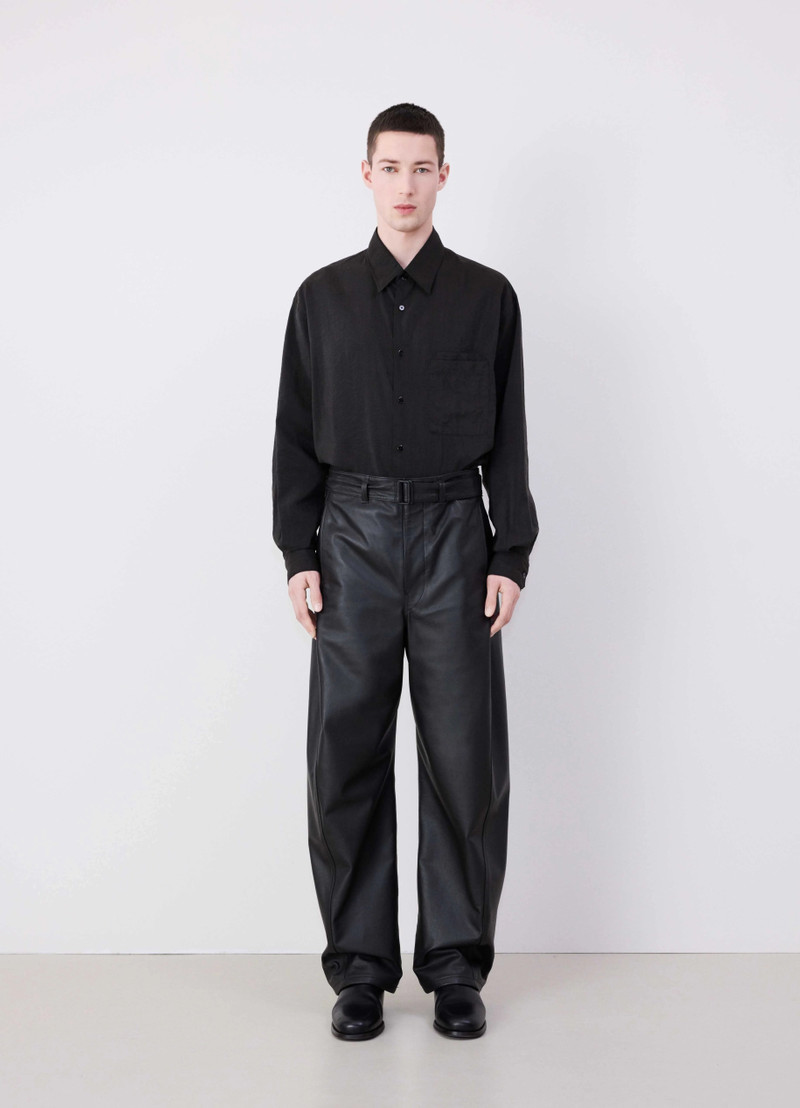 LEATHER BELTED TWISTED PANTS 5