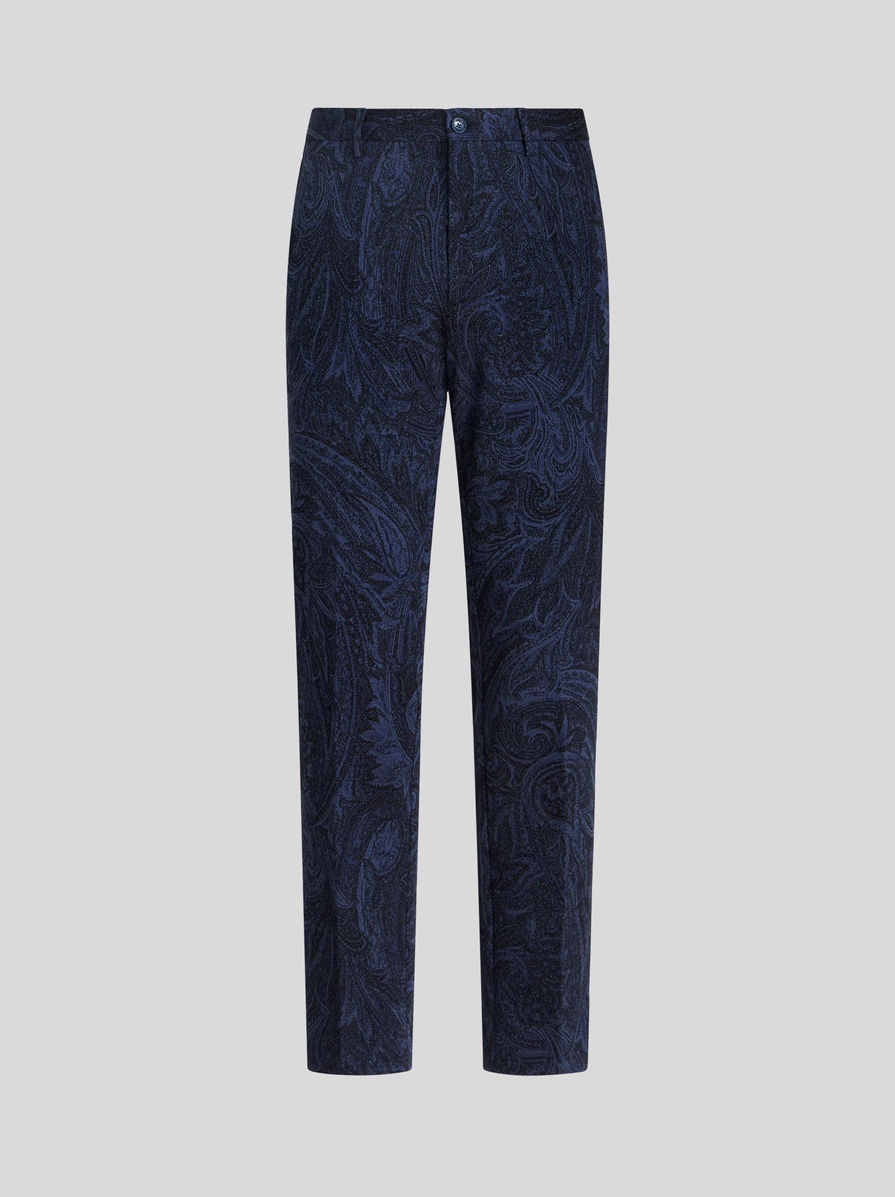 PAISLEY COTTON JACQUARD TROUSERS - 1