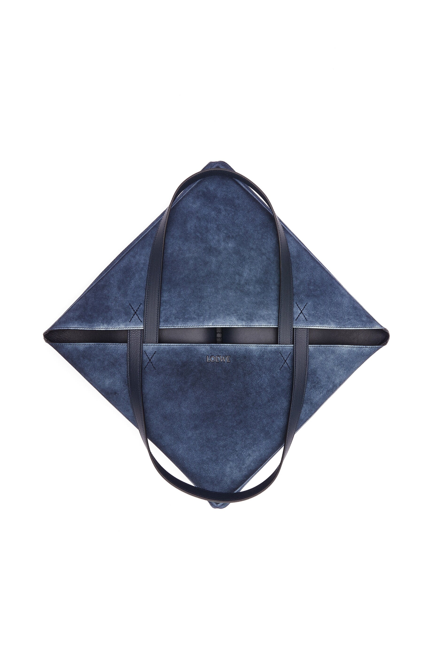 Large Puzzle Fold Tote in suede calfskin - 7